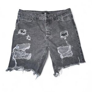 Forever 21 Charcoal Distressed Jean Shorts​